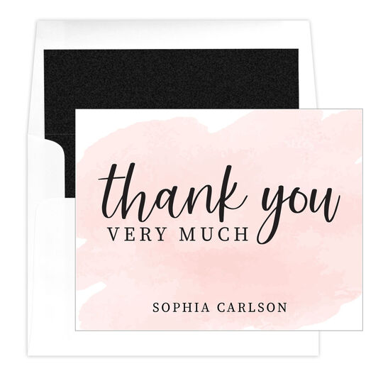 Watercolor Wash Folded Thank You Note Cards